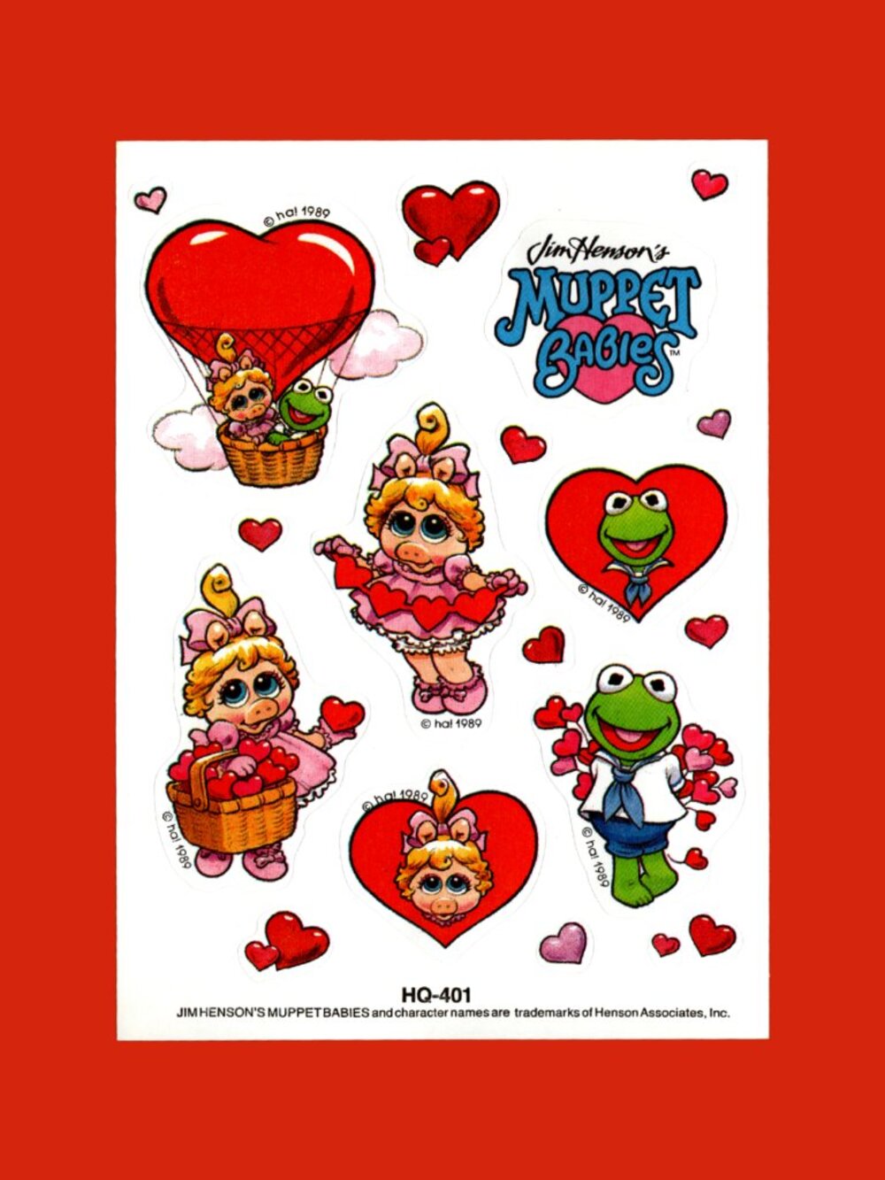 Jim Henson Muppet Babies Vintage 1989 Sticker Sheet by 3M